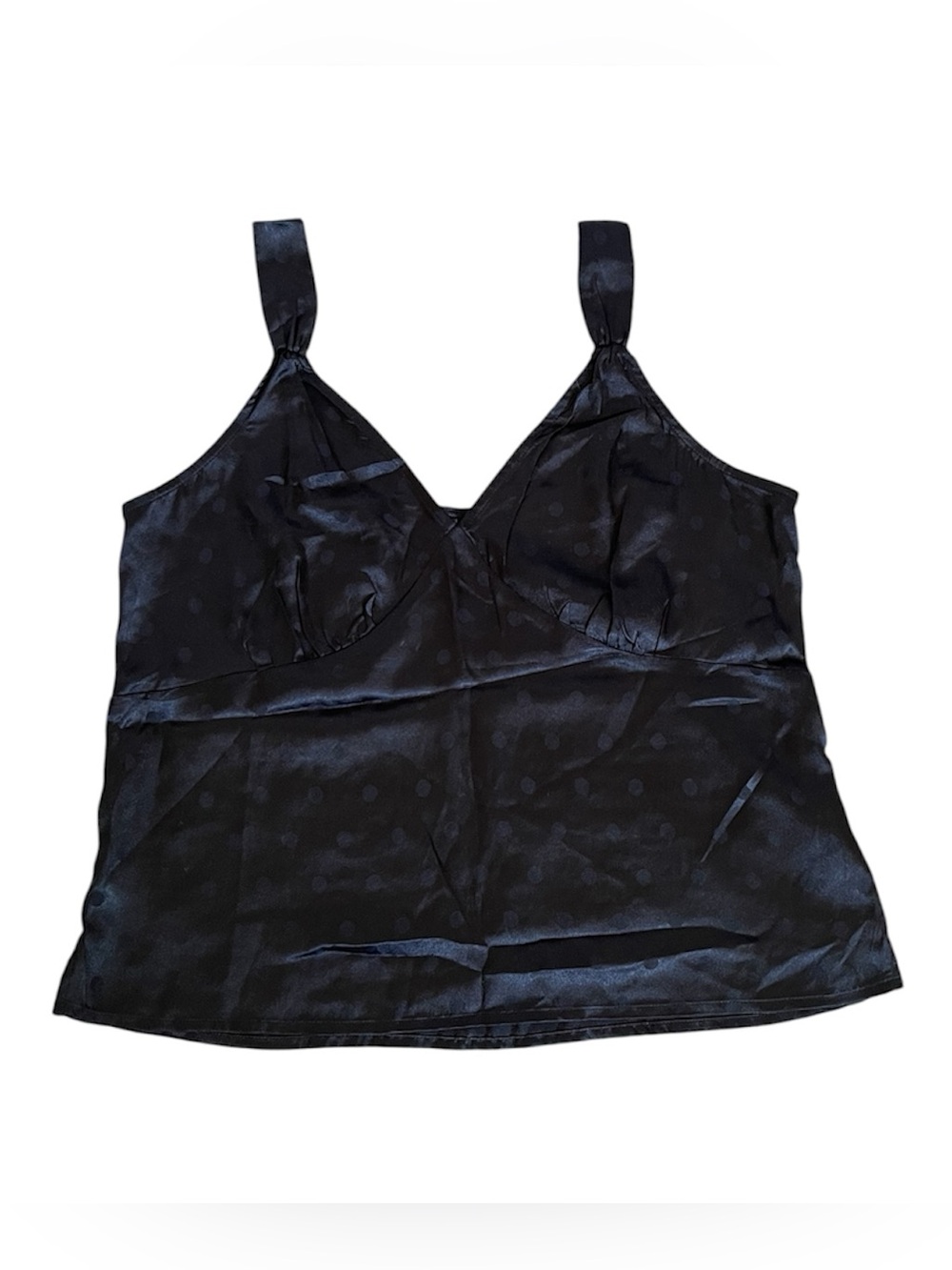 Black Satin Polka Dot Cami Top